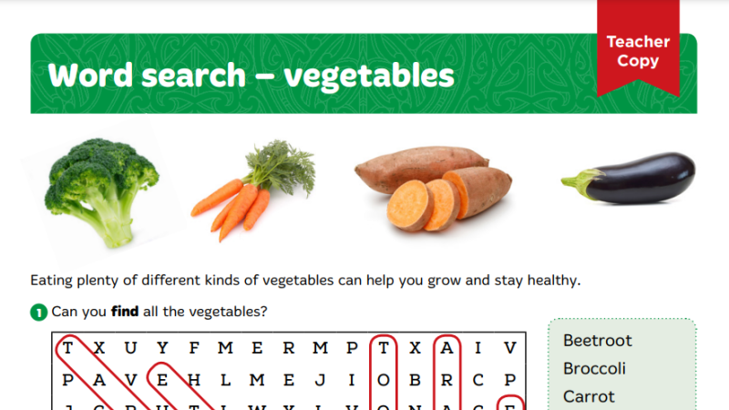 Word search vegetables teacher